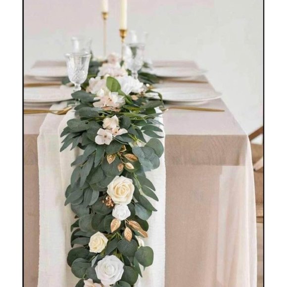 Other - 25 count | Willow Leaves Eucalyptus Garland 162.5 total feet Wedding Arch Vines